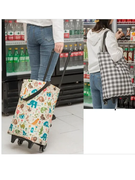 BestShop1 Сумка тележка хозяйственная на колесах, синий, фото 5