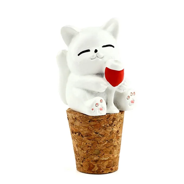 Пробка для бутылки вина «Котик с вином»