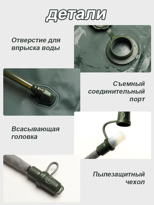 питьевая система тактический для рюкзака мягкая фляга 3 л, 3 л, фото 4