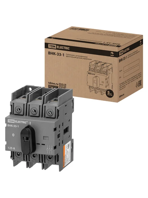 TDM Electric Рубильник ВНК-33-1 3П, 125 А, с установленной ручкой TDM, вариант, фото 7