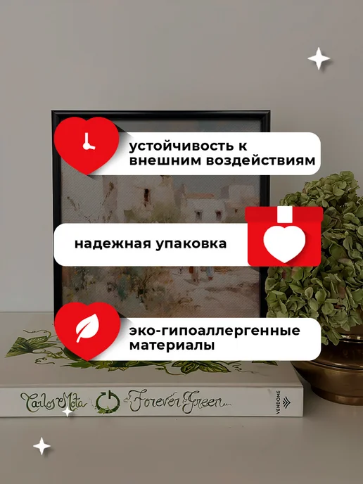 как в Pinterest Картина на холсте на стену Итальянский дворик с людьми 25х25, 25x25, фото 5