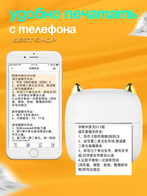 Портативный мини принтер для печати (6П1), вариант, фото 7