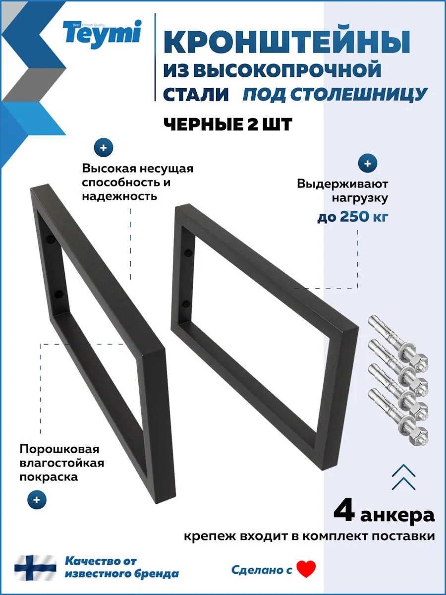 Кронштейн для столешницы черный Helmi 2 шт T159901