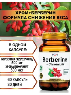 Берберин с хромом для похудения 500 мг 368725781 купить за 966 ₽ в интернет‑магазине Wildberries