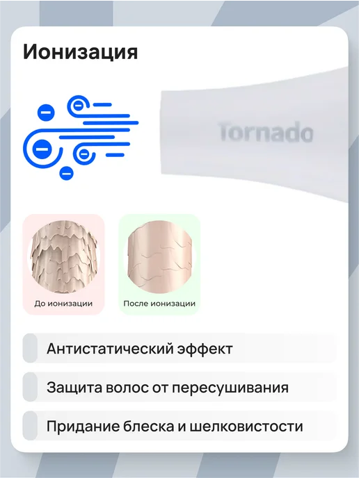 DEWAL Профессиональный фен Tornado 2300 White 03-8010, белый, фото 8