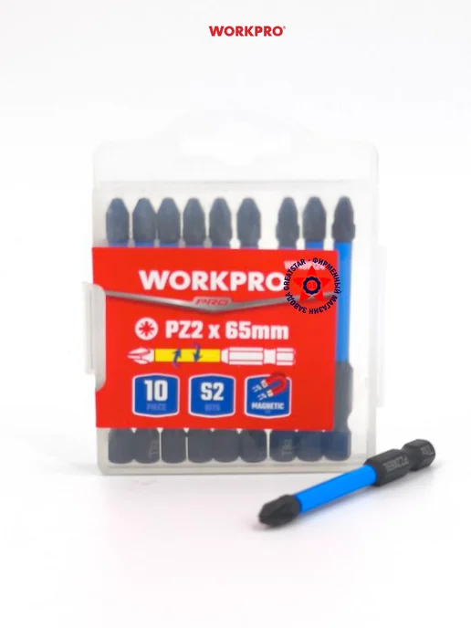 WORKPRO Набор бит 65 мм x PZ2 WP408124, вариант, фото 2