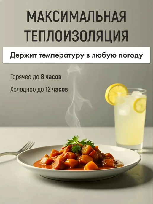 BeWOW Термос для еды с широким горлом суповой 750 мл, 750 мл, фото 4