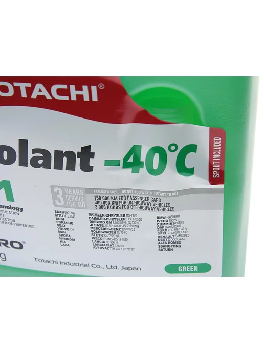 TOTACHI NIRO COOLANT Red -40C G12+ 5кг, 5 кг, зеленый, фото 2