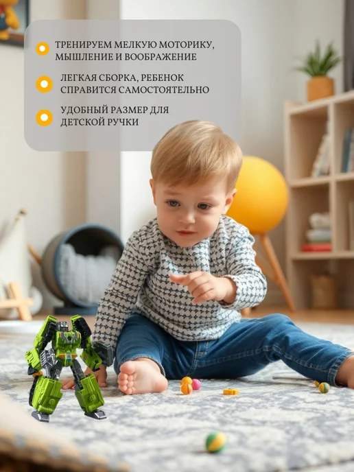 SkillToys Робот трансформер 2 в 1, зеленый, фото 4