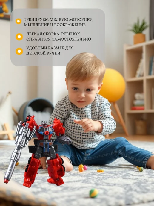 SkillToys Робот трансформер 2 в 1, красный, фото 4