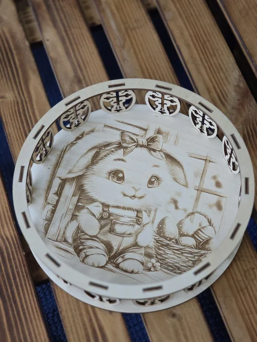 LaserPrint Пасхальная подставка корзинка для яиц, бежевый