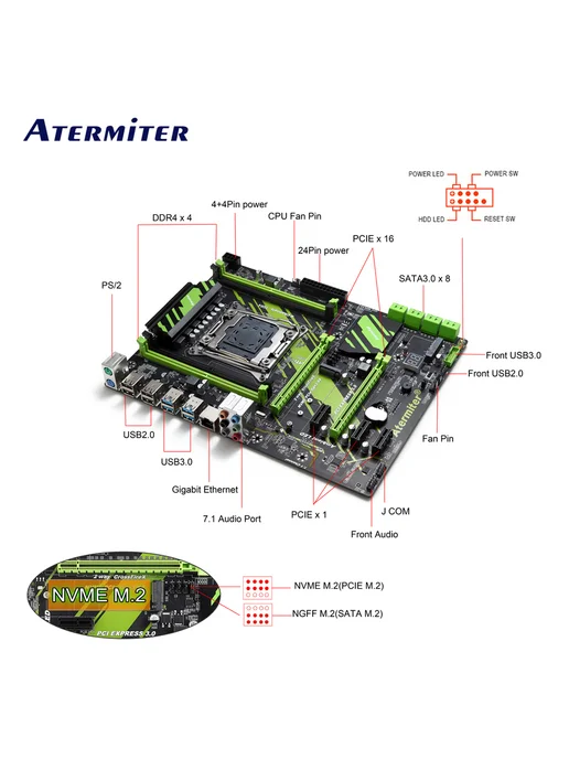 Atermiter Материнская плата X99 Комплект Core i7 5930K 32 ГБ, 32 ГБ, фото 6