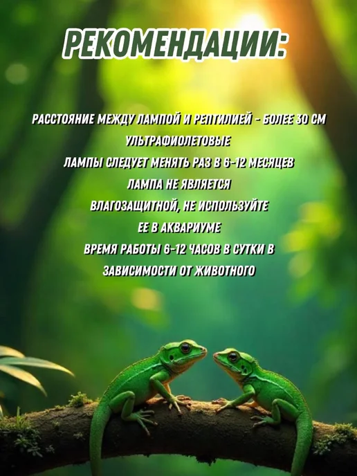 Heating reptile УФ-лампа для террариума UVB 10.0 (рептилии, черепахи) E27, вариант, фото 4