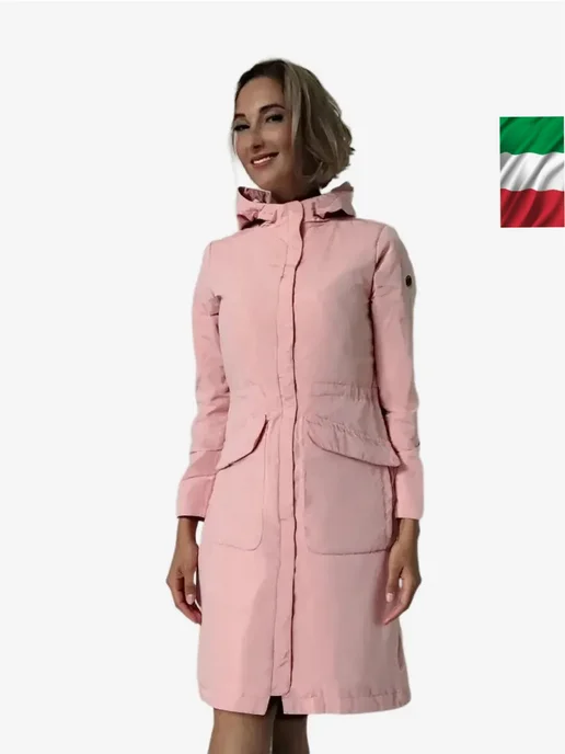 AERO GIACCA Летний плащ с капюшоном и кулиской, розовый