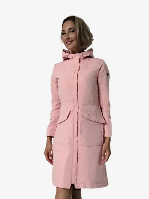 AERO GIACCA Летний плащ с капюшоном и кулиской, розовый, фото 4