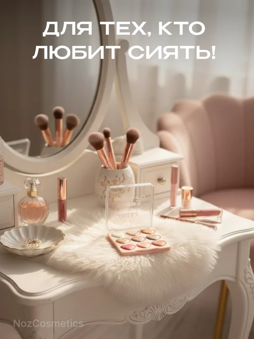 NOZ cosmetics Палетка хайлайтеров для лица, фиолетовый, фото 4