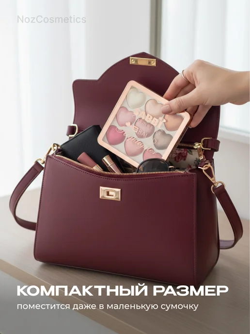 NOZ cosmetics Палетка хайлайтеров для лица, фиолетовый, фото 5