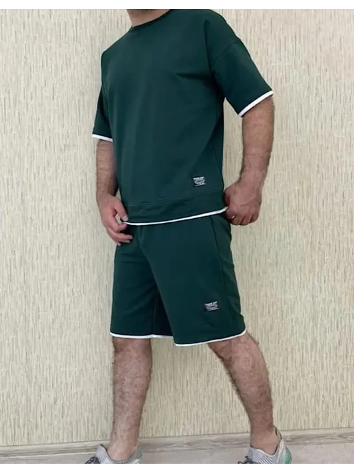 VIE SHOP Костюм спортивный с шортами, зеленый