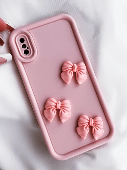 LUMILUM Чехол на iPhone X XS Айфон 10 с принтом силиконовый, розовый, фото 2