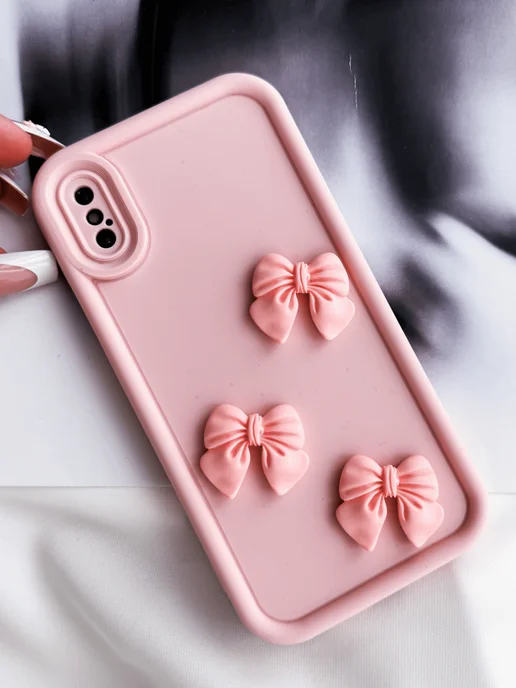 LUMILUM Чехол на iPhone X XS Айфон 10 с принтом силиконовый, розовый, фото 5