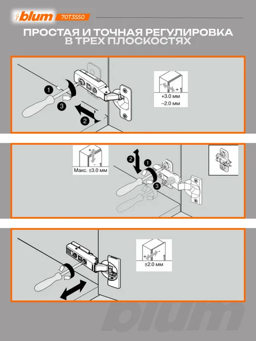 Blum CLIP top стандартная петля 110°, без пружины 3 шт, 3 шт, фото 3
