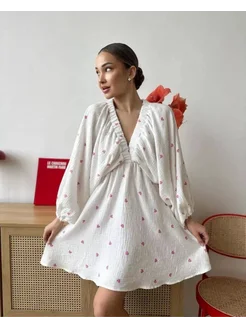 Платье летнее вечернее из муслина 370053585 купить за 1 818 ₽ в интернет‑магазине Wildberries
