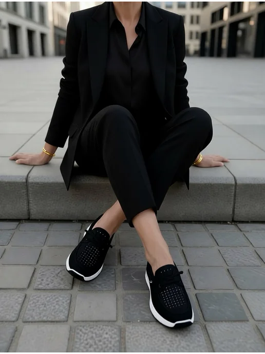 ZYT SHOES Мокасины летние дышащие на широкую ногу на платформе, вариант, фото 5